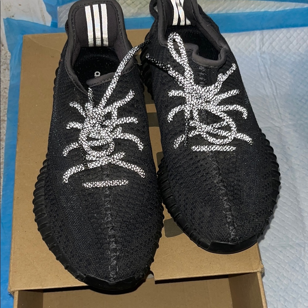 Yeezy Black and White Athletic Shoes